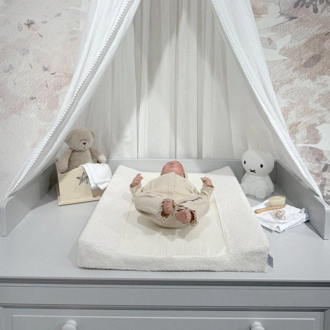 Changing mat LOVE YOU Vanilla organic cotton & bouclé