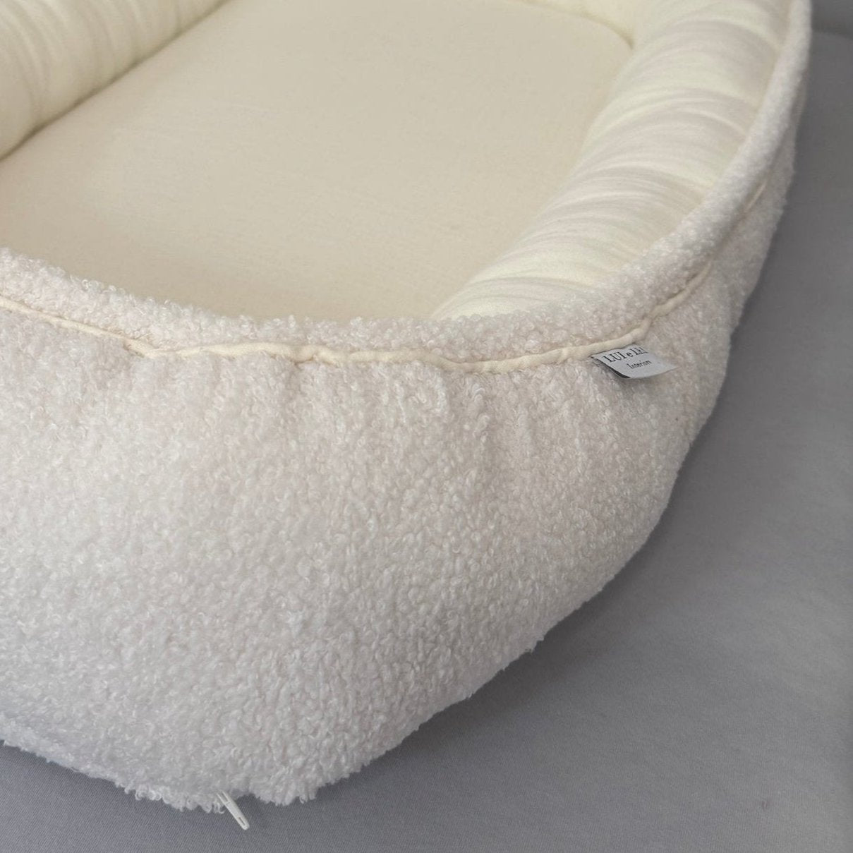 Baby nest LOVE YOU Vanilla; LUI e LEI - Interiors; Baby nest organic cotton; Baby nest Bouclé