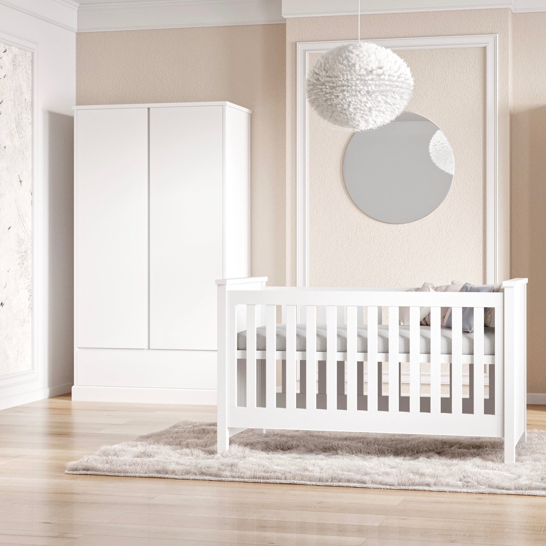 Baby bed PRESTIGE II 70x140 white | modern baby furniture | convertible baby bed | cot bed 70x140 | premium baby furniture | premium children furniture