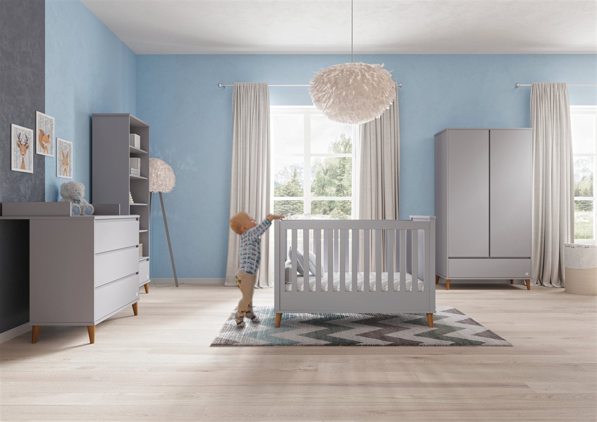 Baby room NORDIC grey | Scandinavian baby furniture | high quality nursery furniture