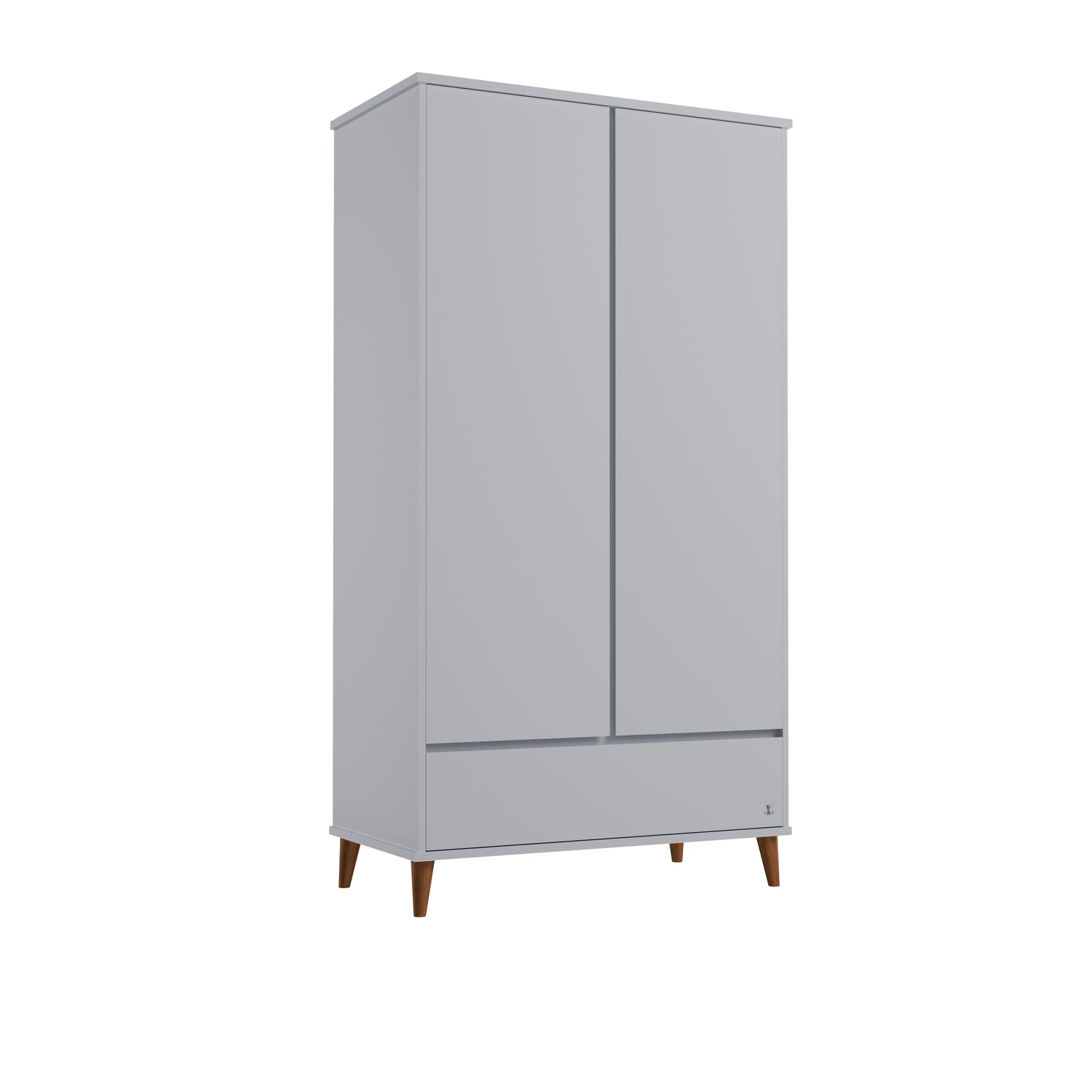 Wardrobe NORDIC grey & 4 in 1 baby bed NORDIC grey | Wardorbe for kids room | Wardrobe two doors with drawer | Wardrobe Scandinavian design