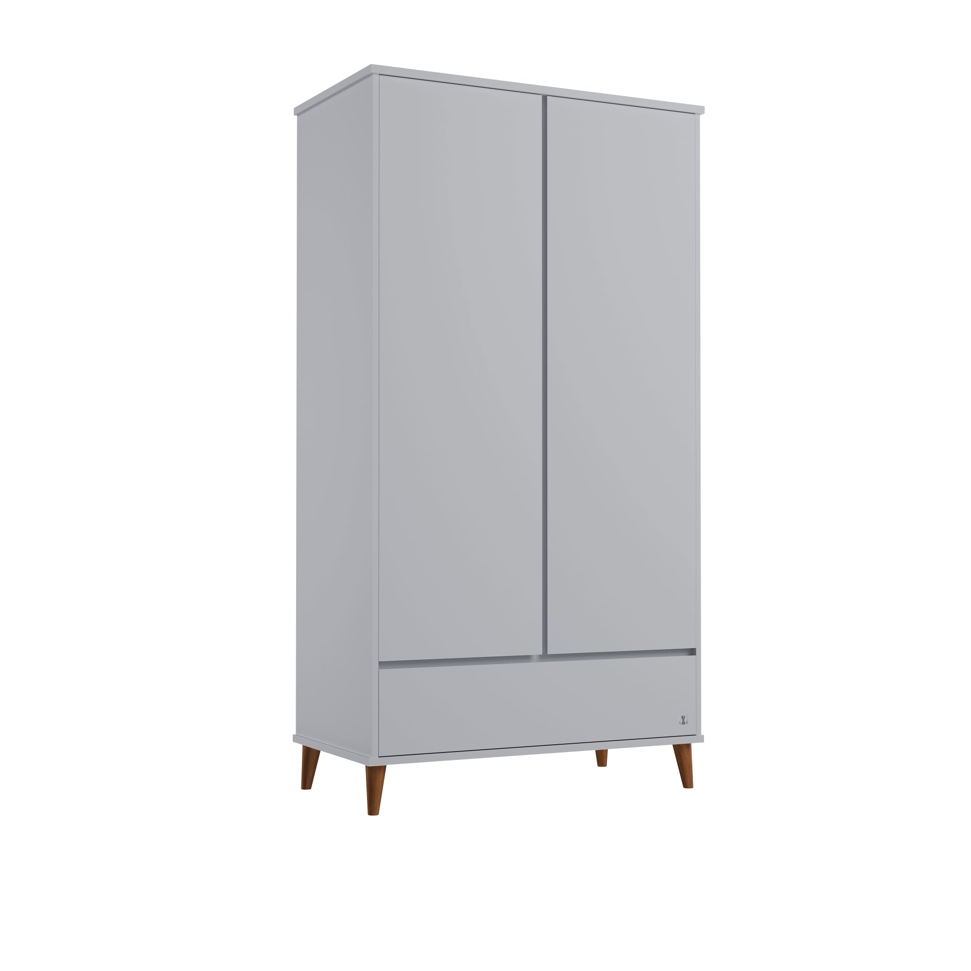 Wardrobe NORDIC grey & 4 in 1 baby bed NORDIC grey | Wardorbe for kids room | Wardrobe two doors with drawer | Wardrobe Scandinavian design