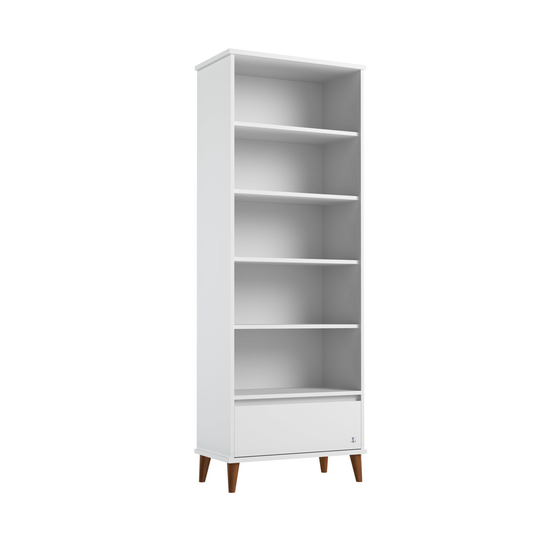 Bücherregal NORDIC mit Schublade weiß