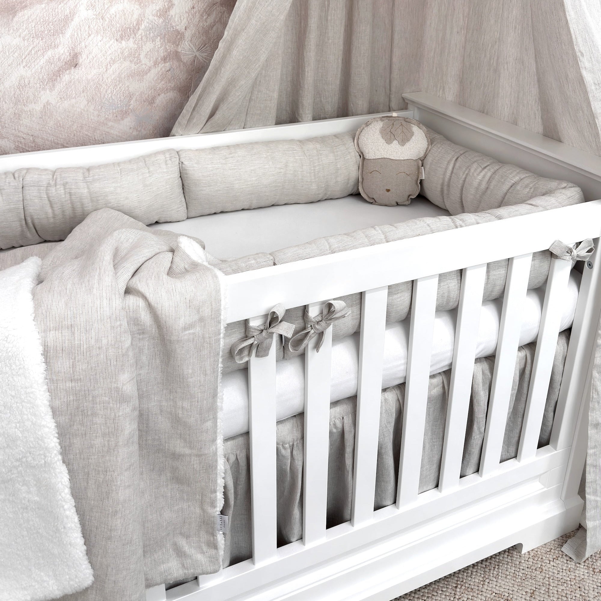 Padded blanket LINESSE 100x145cm beige stripes