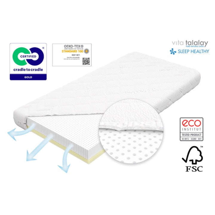 Baby Talalay Heaven baby mattress | Baby mattress 70x140cm | Premium baby mattress | Baby latex mattress | Natural latex mattress for children