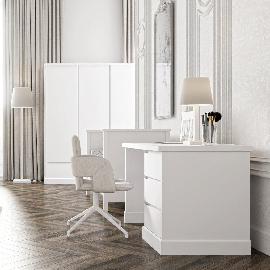 Wardrobe with 3 doors and 3 drawers | Wardrobe PRESTIGE white | PRESTIGE children furniture collection | Modern wardrobe with 3 doors