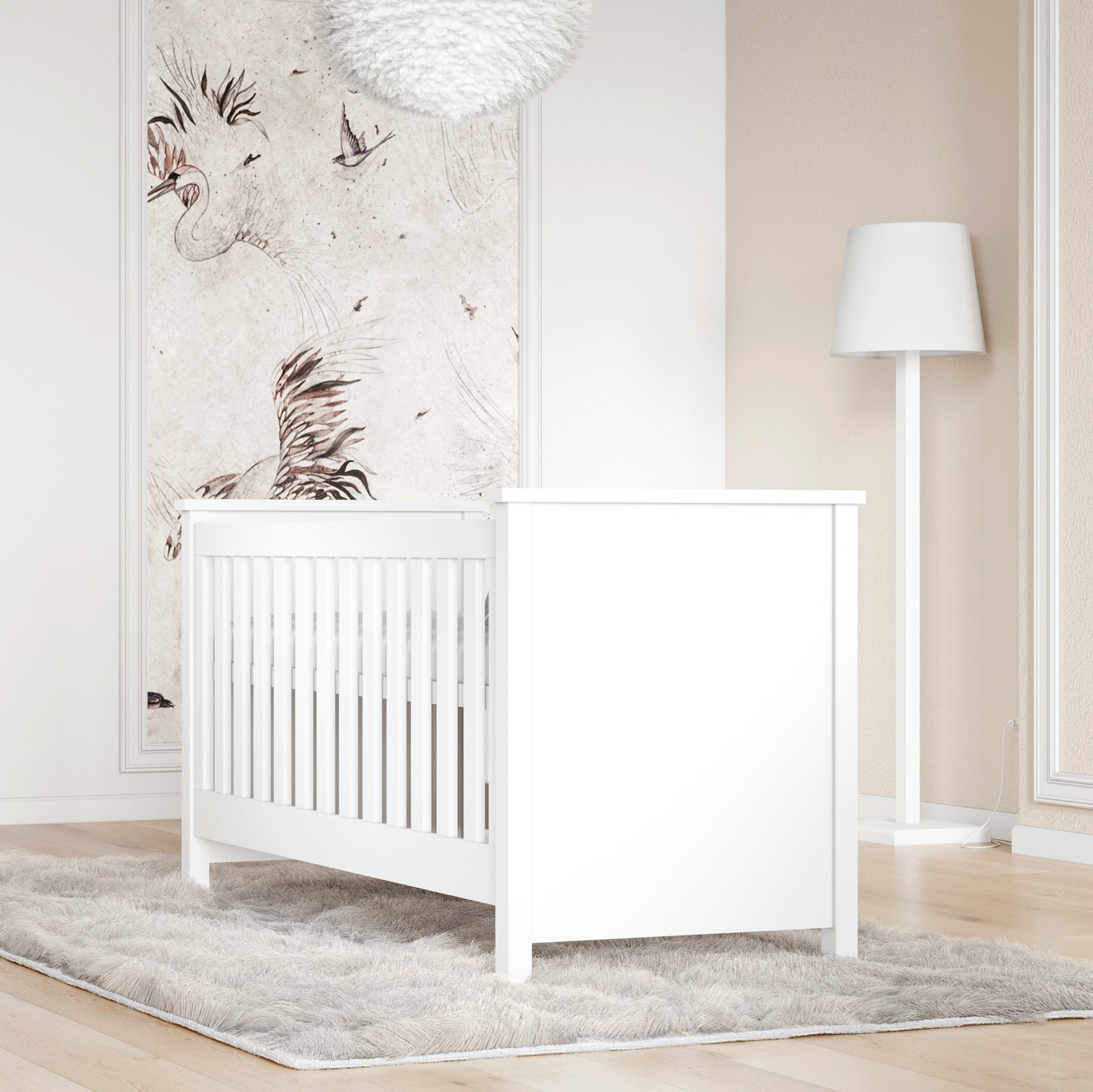 Baby bed PRESTIGE II 70x140 white | modern baby furniture | convertible baby bed | cot bed 70x140 | premium baby furniture | premium children furniture