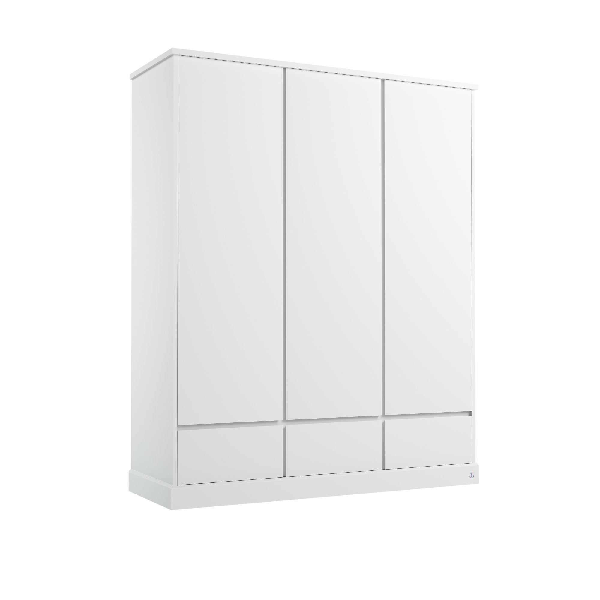 Wardrobe with 3 doors and 3 drawers | Wardrobe PRESTIGE white | PRESTIGE children furniture collection | Modern wardrobe with 3 doors