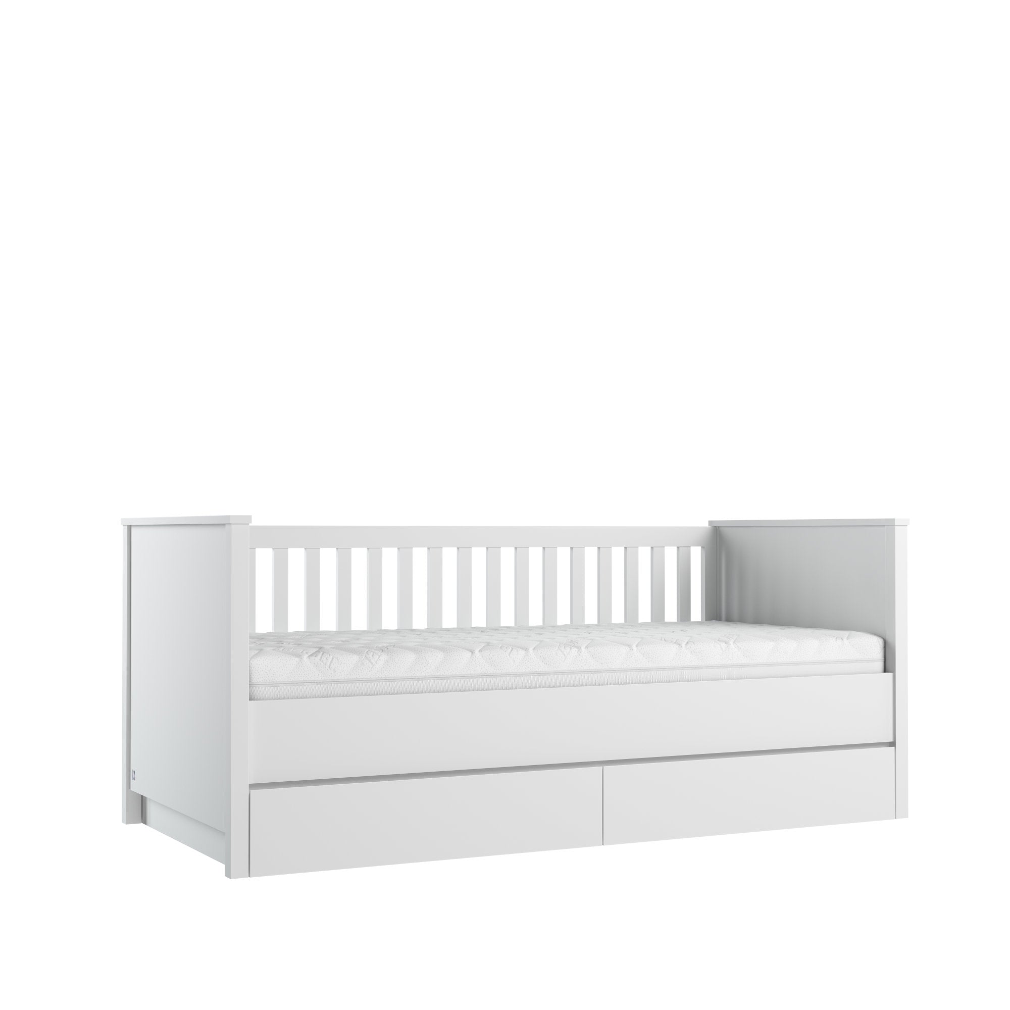 Bett "Daybed" PRESTIGE 90x200 weiß mit 2 Schubladen