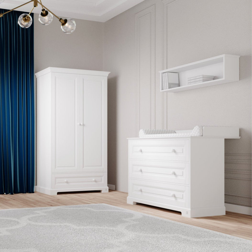 wall shelf ROYAL above chest ROYAL 3-2-1 in white | wall shelf for kids room | Wall shelf classic design