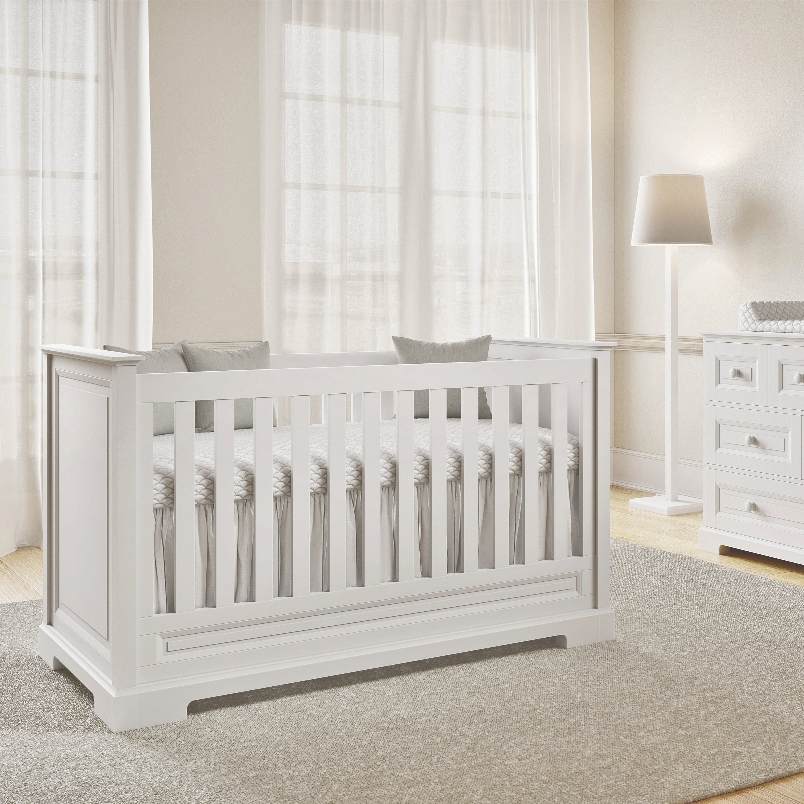 Baby room ROYAL II convertible 70x140 cm white | classic baby furniture | luxury baby furniture