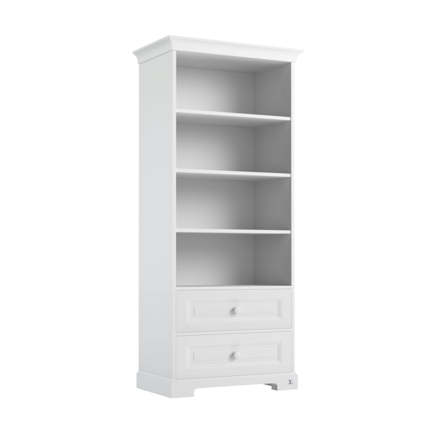 Bücherregal ROYAL breit mit 2 Schubladen weiß