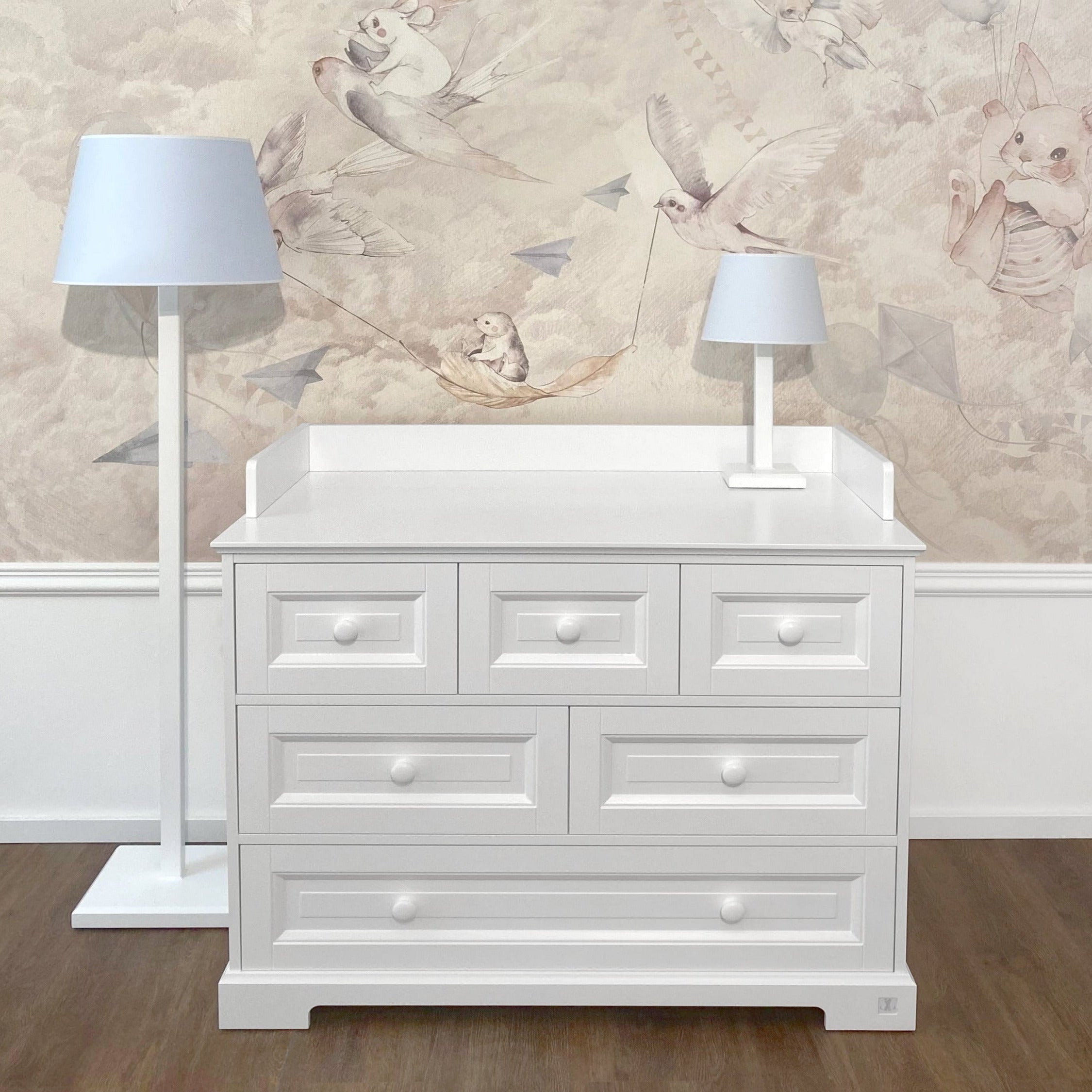 Kommode ROYAL mit 6 Schubladen weiß