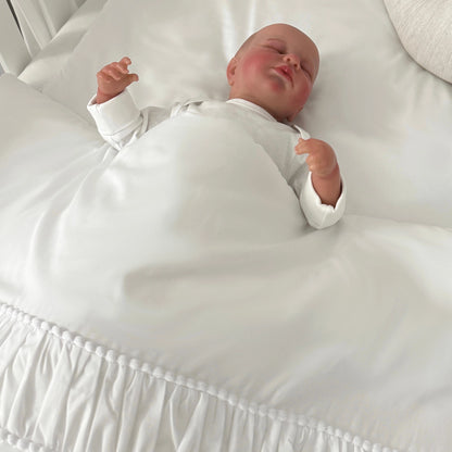 Baby-Bettwäsche-Set PEARL 80x100cm weiß aus Satin-Baumwolle