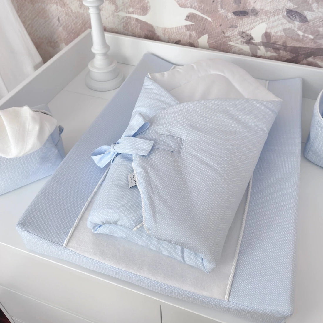 Babyhörnchen hellblau Baumwolle ELEGANCE; Babyhörnchen Baumwolle 70x70 blau; Babyhörnchen zum Pucken; LUI e LEI - Interiors
