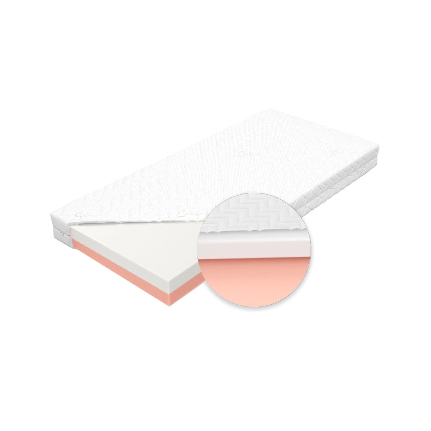 Hypoallergene &amp; antibakterielle Babymatratze 70x140cm Baby-Silver-Ionic mit 2 Liegekomforts. Bestehend aus 2 unterschiedlichen Kaltschaumeinlagen. Der spezielle LXI-Kaltschaum ist milbenresistent, anti-Schimmel, hypoallergen &amp; antibakteriell.