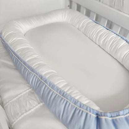 Babynest ELEGANCE Soft Blue aus Premium Baumwolle