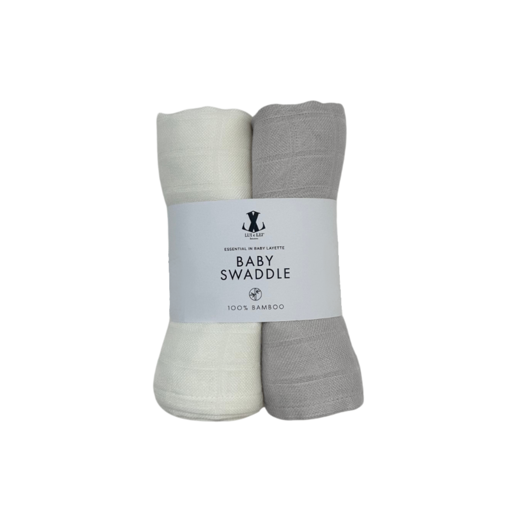 Bamboo Swaddles Set grey &amp; off white