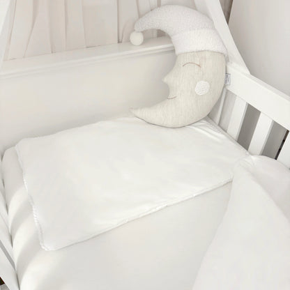Baby-Bettwäsche-Set PEARL 80x100cm weiß aus Satin-Baumwolle