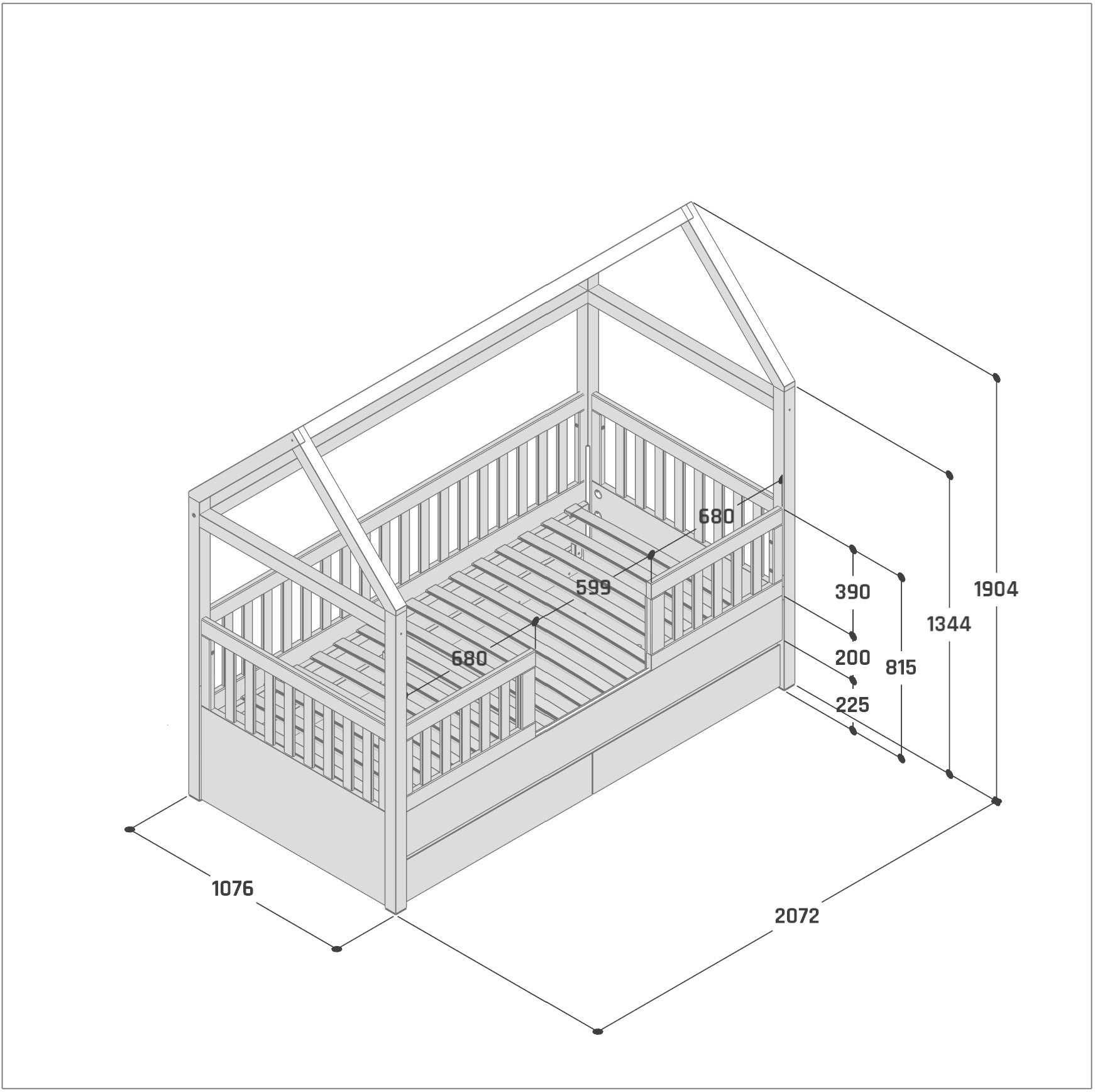 Premium children furniture √ multifunctional house bed √ Convertible house bed √ Modern children house bed √ house bed PRESTIGE √ housebed 100x200 √ Convertible house bed with drawer √ Premium children interiors √