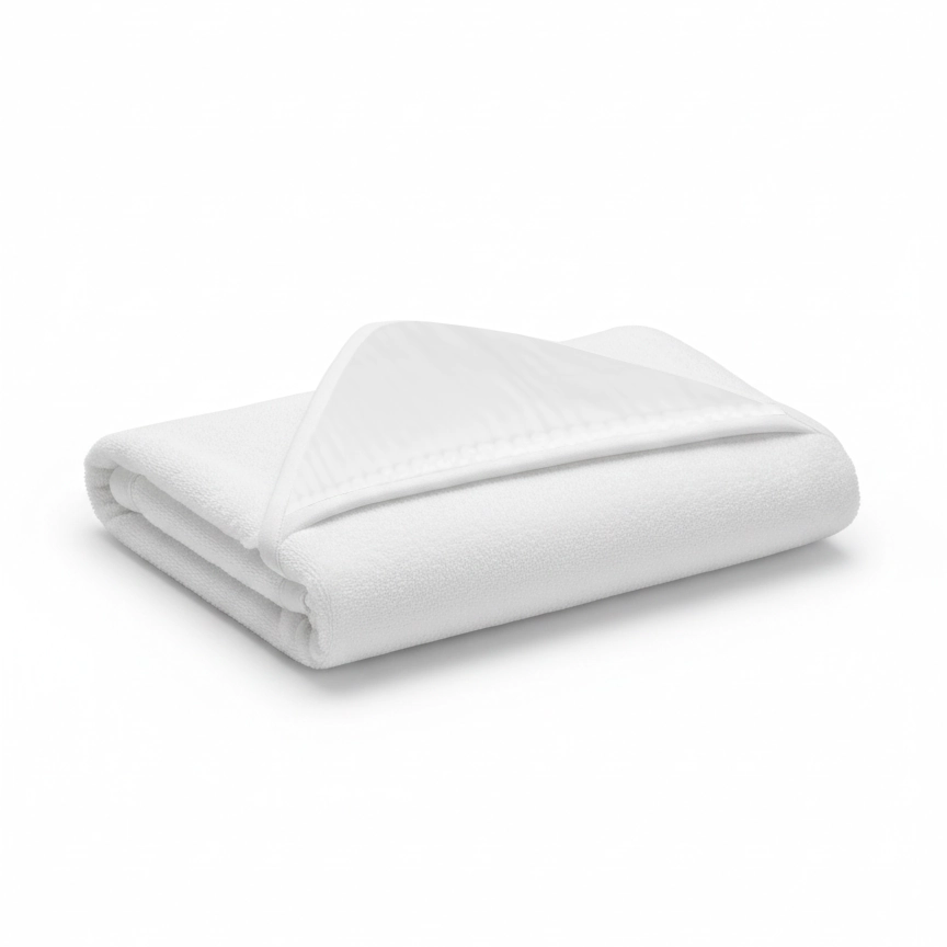 Kapuzenhandtuch PEARL White aus Premium Satin-Baumwolle