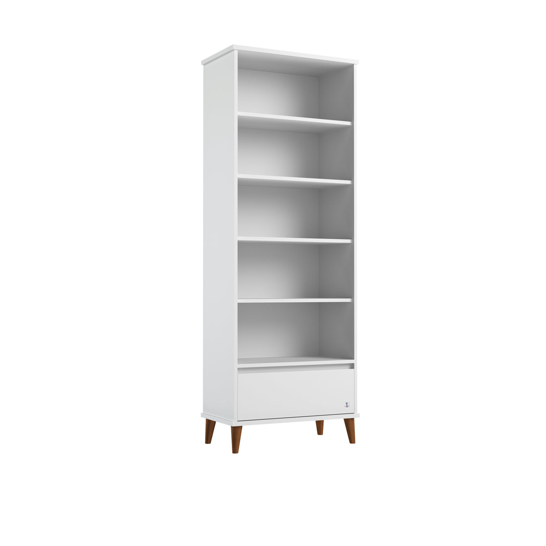 Bookcase NORDIC with 1 drawer white