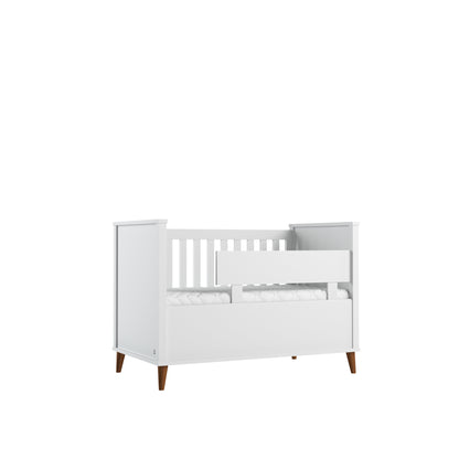 4 in 1 convertible baby bed NORDIC 70x140 cm white | side bed NORDIC 70x140 with rail protection | scandinavian baby bed