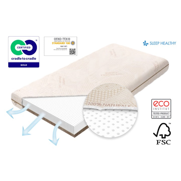 Baby mattress 70x140cm | Natural baby mattress | Baby natural latex mattress | Coco mattress for children | Mattress with natural cotton