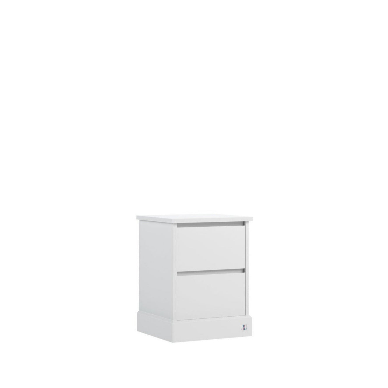 Bedside table PRESTIGE with 2 drawers in white