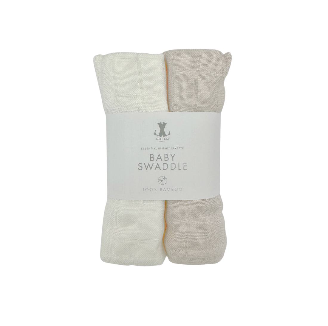 Bambus Pucktuch-Set BEIGE &amp; OFF WHITE 75x75cm