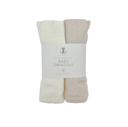 Bambus Pucktuch-Set BEIGE &amp; OFF WHITE 75x75cm