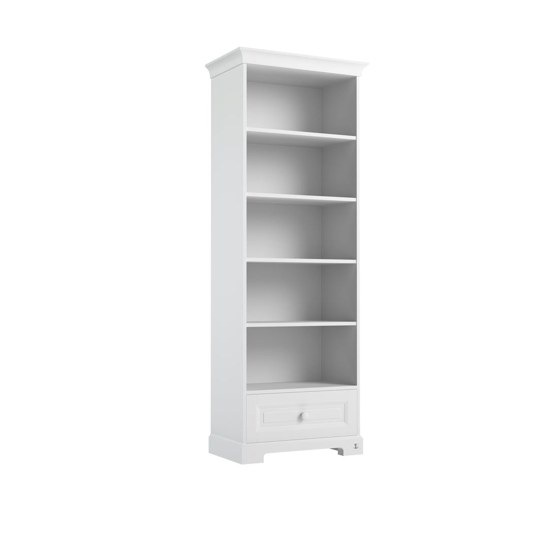 Bookcase ROYAL with drawer in classic design | Bookcase for baby room | Bookcase 205cm | White bookcase children room