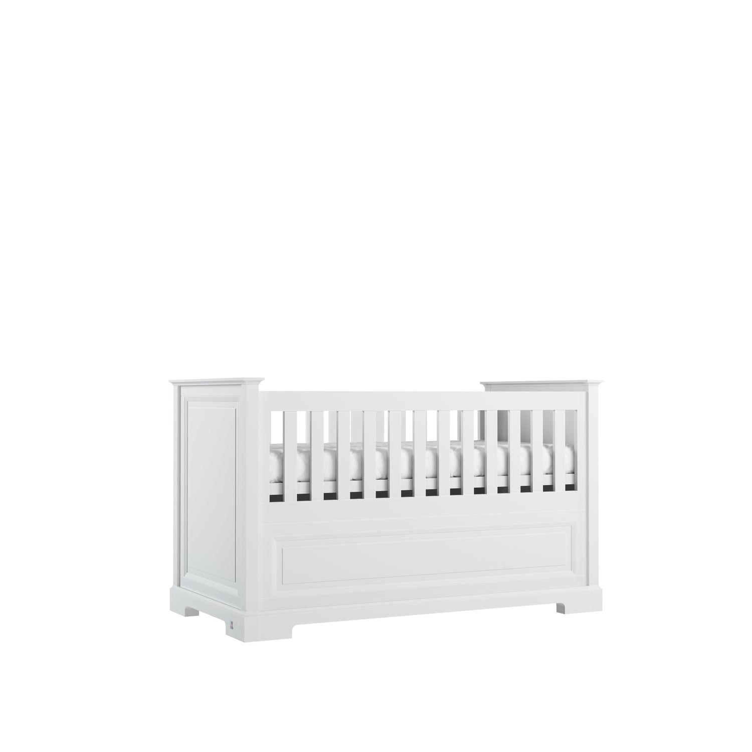 4 in 1 Baby bed ROYAL convertible 70x140 cm white | classic baby furniture | convertible cot bed