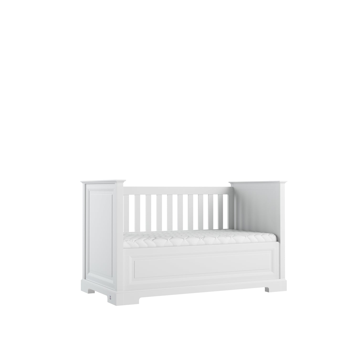 4 in 1 Baby bed ROYAL convertible 70x140 cm white | classic baby furniture | convertible cot bed