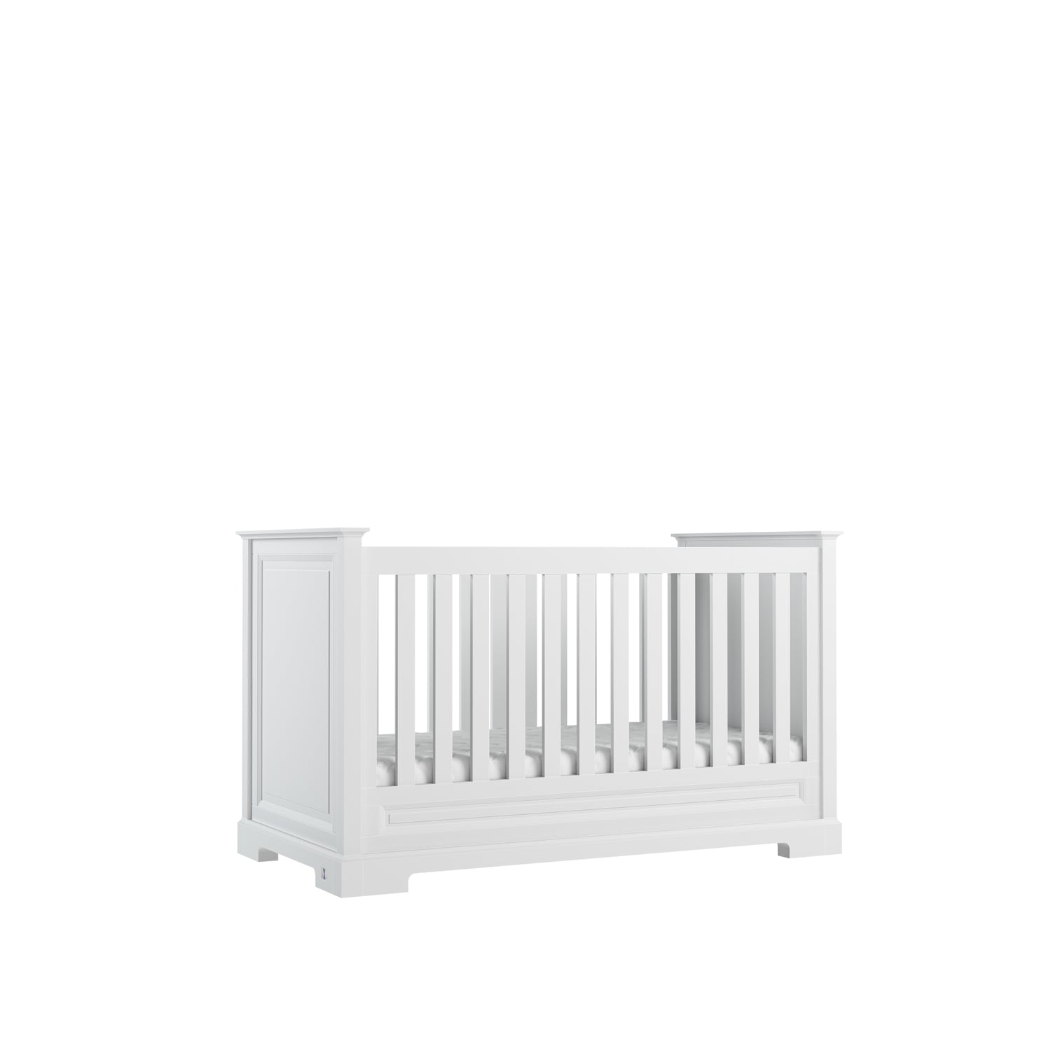 4 in 1 Baby bed ROYAL II convertible 70x140 cm white | classic baby furniture | convertible cot bed