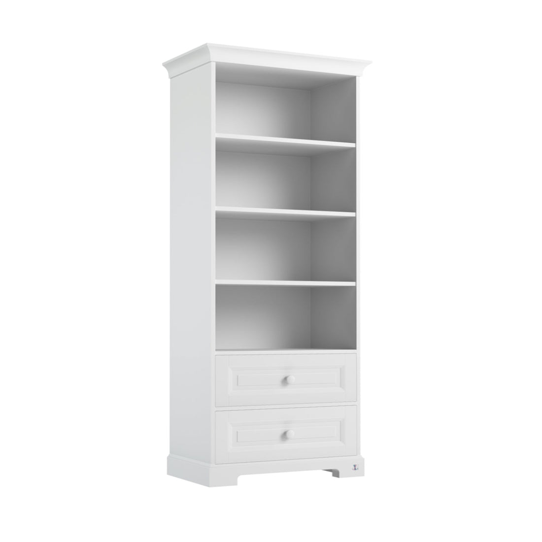 Bücherregal ROYAL breit mit 2 Schubladen weiß
