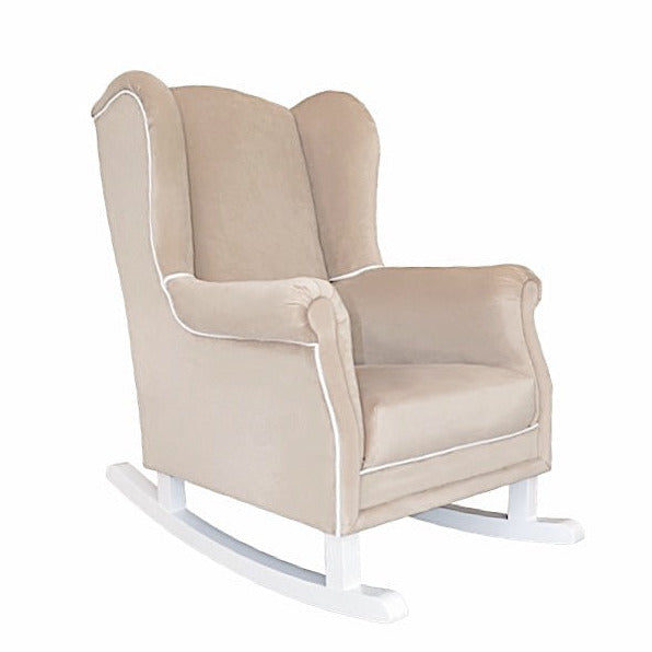 Rocking nursing chair PRESTIGE sand-beige | handcrafted rocking nursing chair | luxury baby furniture | luxury nursing rocking chair