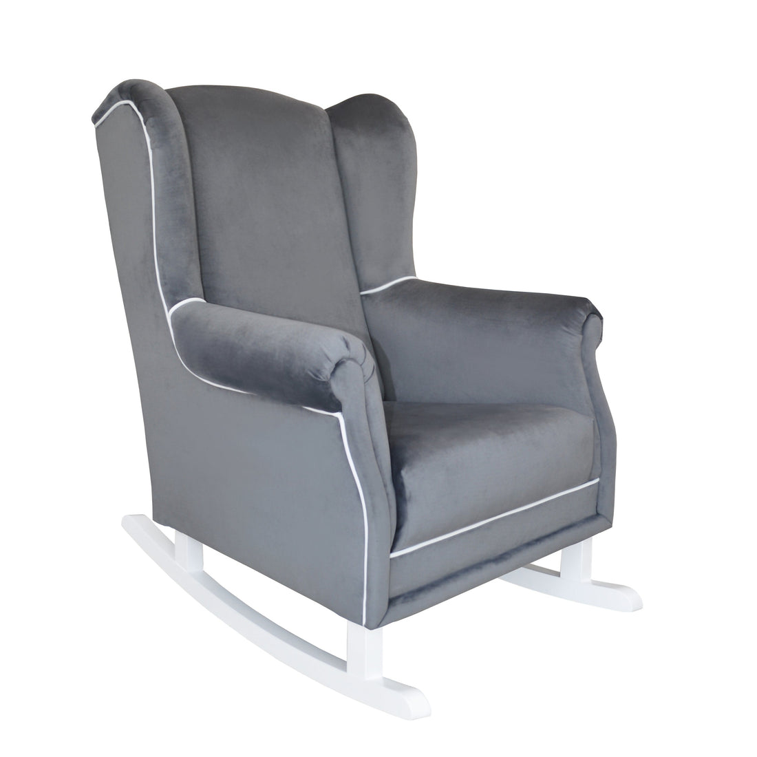 Rocking nursing chair PRESTIGE dark-graphite | handcrafted rocking nursing chair | luxury baby furniture | relaxing nursing rocking chair