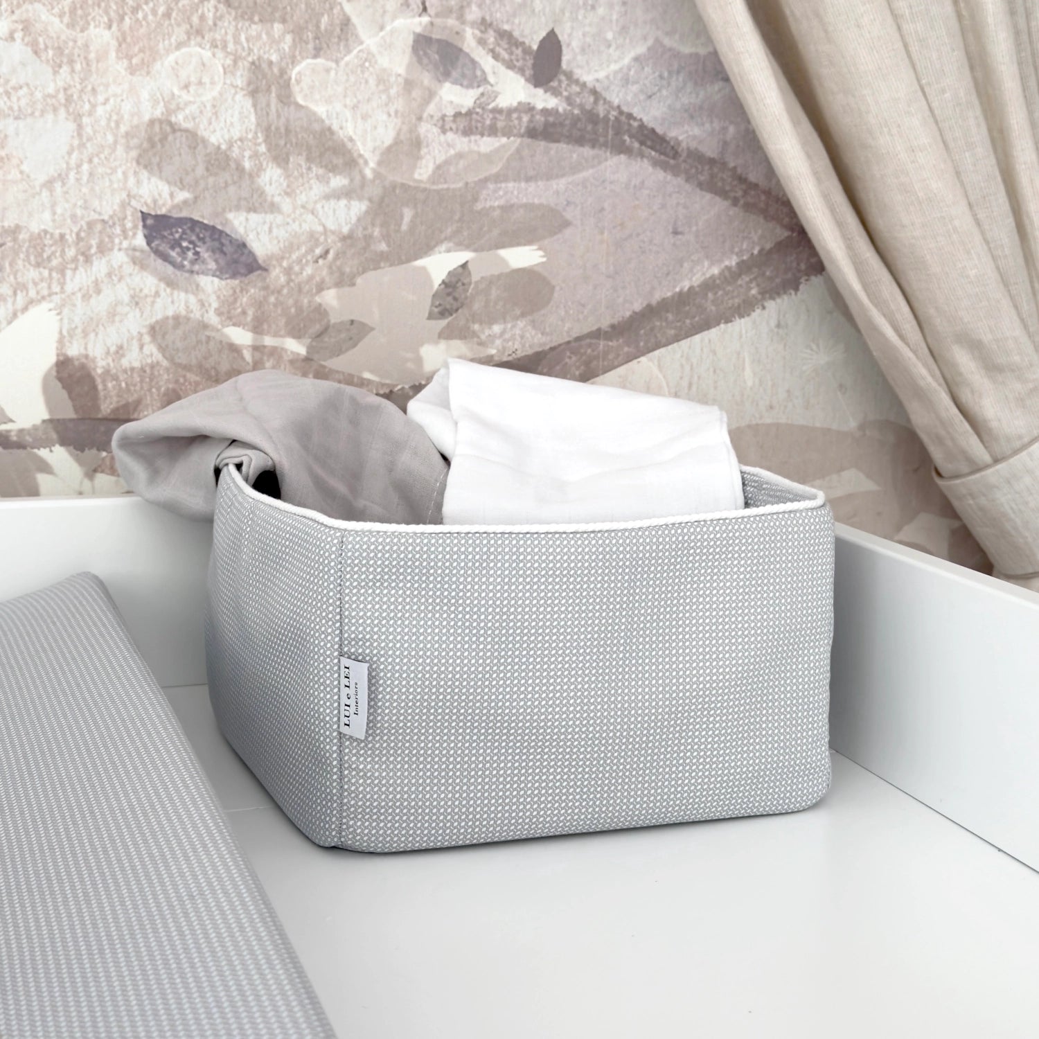 Soft accessory basket ELEGANCE Dreamy blue | Premium cotton