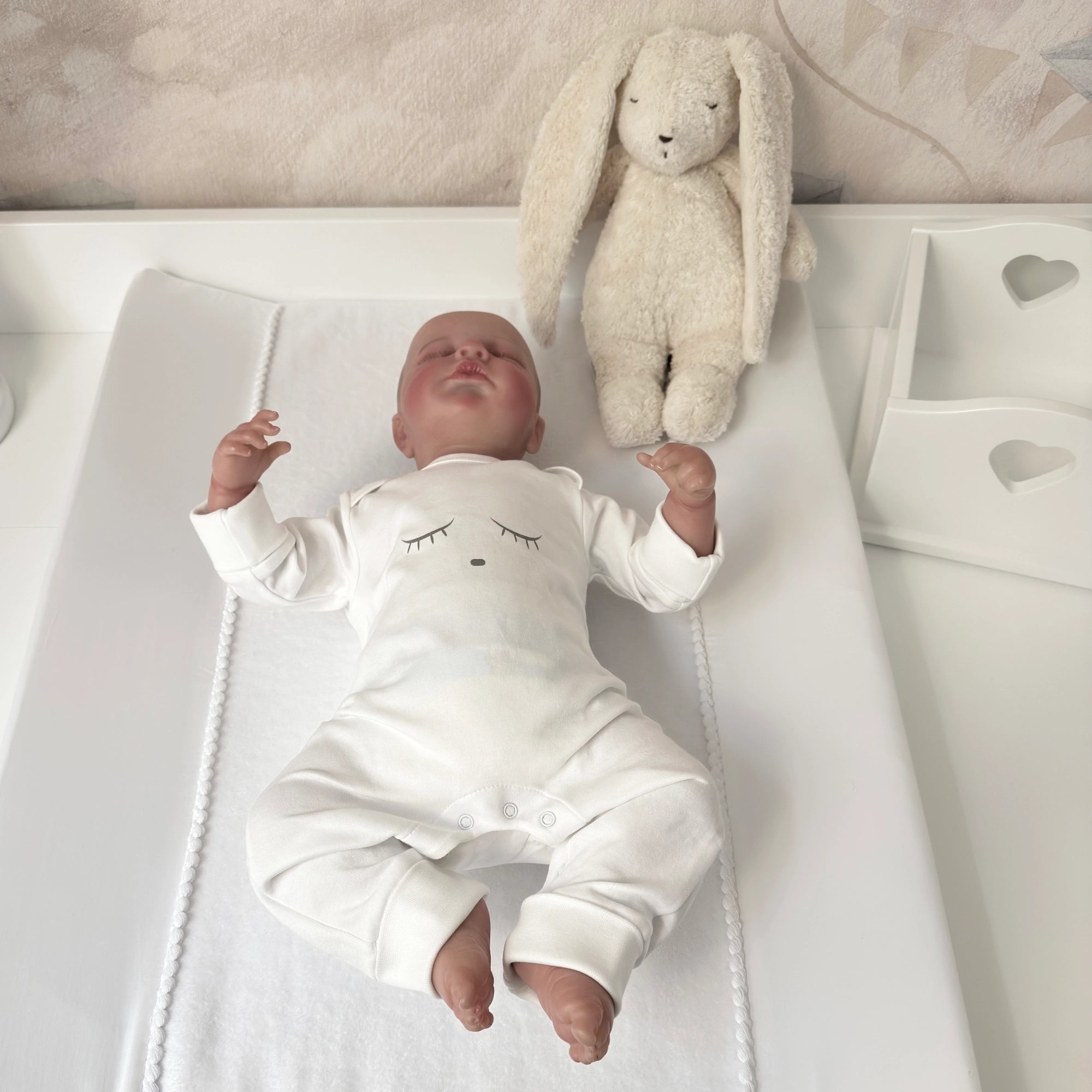 Wickelauflage PEARL White aus Premium Satin-Baumwolle